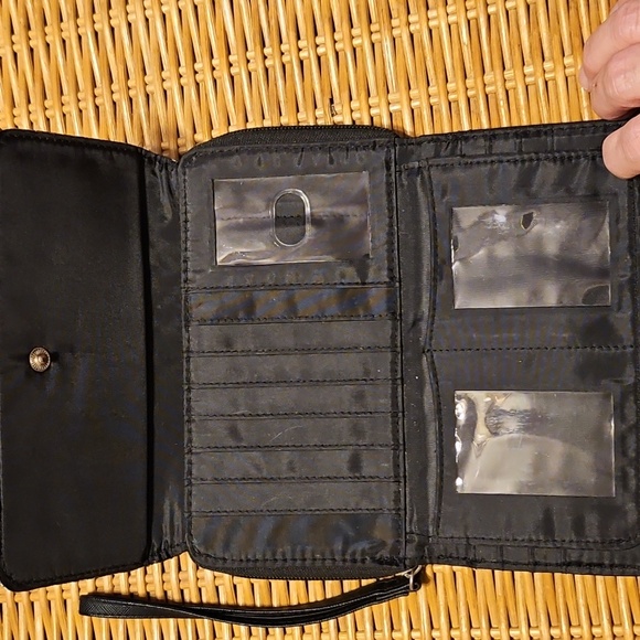 Black and White Herringbone Wallet - Picture 3 of 4